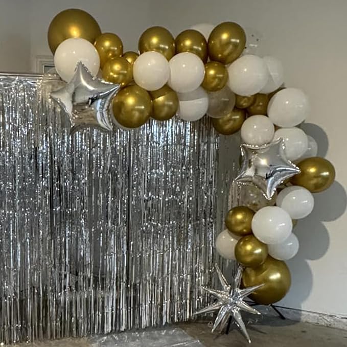Balloons White and Gold, 60 Packs 12 Inch Metallic Gold Balloons Pearl White - Image 8
