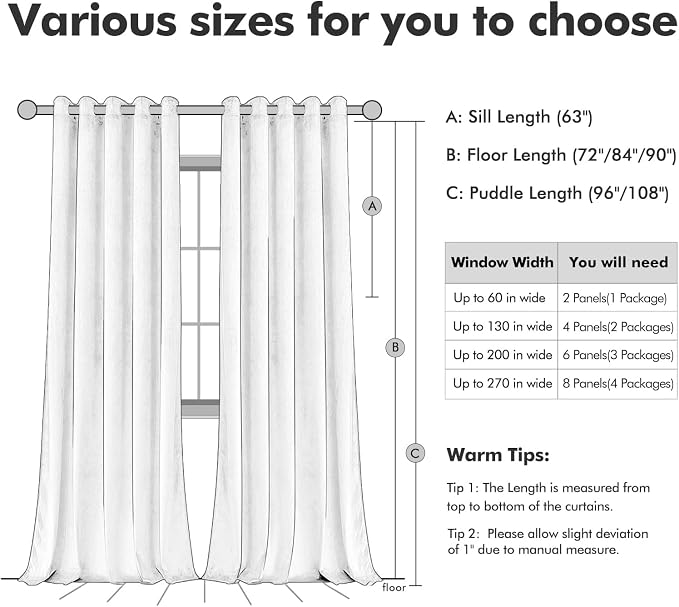 MIULEE Velvet Curtains Olive Green 66 x 84 Inch Length Set of 2 | Grommet Drapes - Image 6