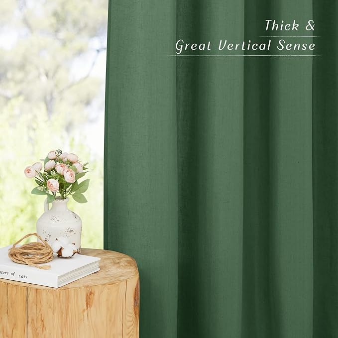 NICETOWN Linen Flax Semi Sheer Curtains 94" Length, Grommet Window Treatments - Image 6
