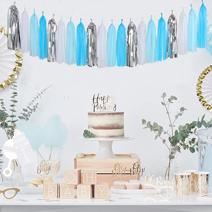 Royal-Light Blue Silver Party Decorations - Image 6