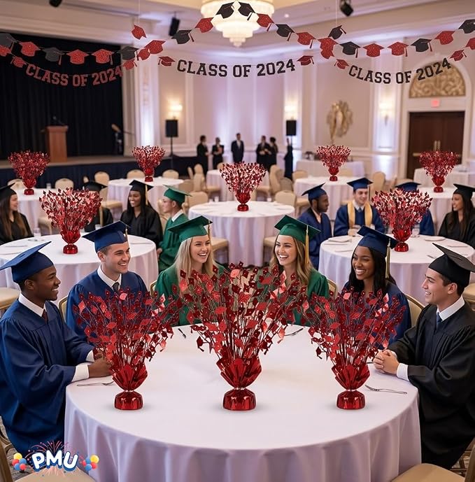 PMU 12 Pcs Red Graduation Balloon Weights - Image 6