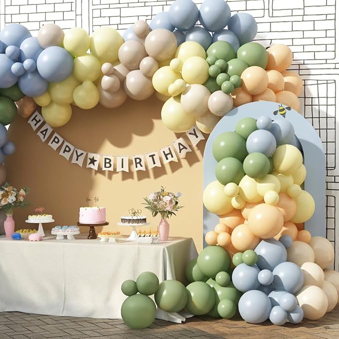Blue and Green Balloon Arch Kit 115Pcs Dusty Blue Sage Green Balloons Garland - Image 7