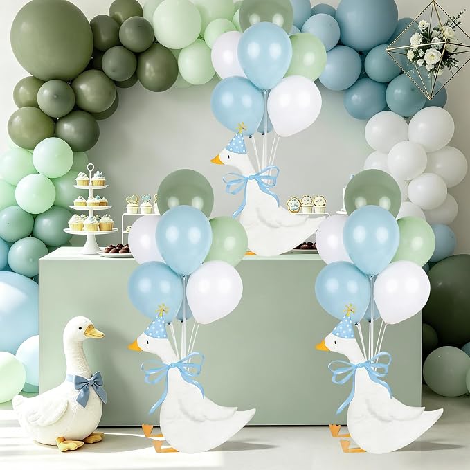 12 Sets One Silly Goose 1st Birthday Decoration Goose Balloon Stand Kit Baby - Image 9