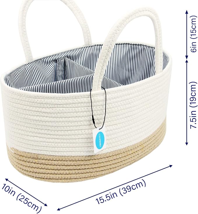 Casaphoria Caddy Organize Woven Cotton Rope Basket Caddy - Image 7