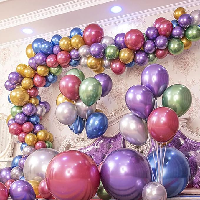 10 Inch Metallic Green Balloons - Image 5