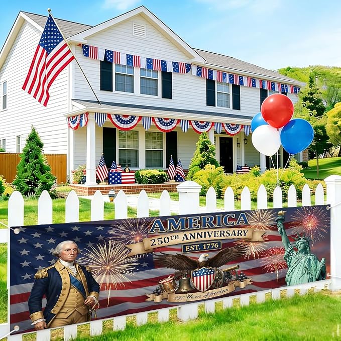 250th Anniversary Banner 120x20 Inches, 1776-2026 USA Semiquincentennial - Image 3