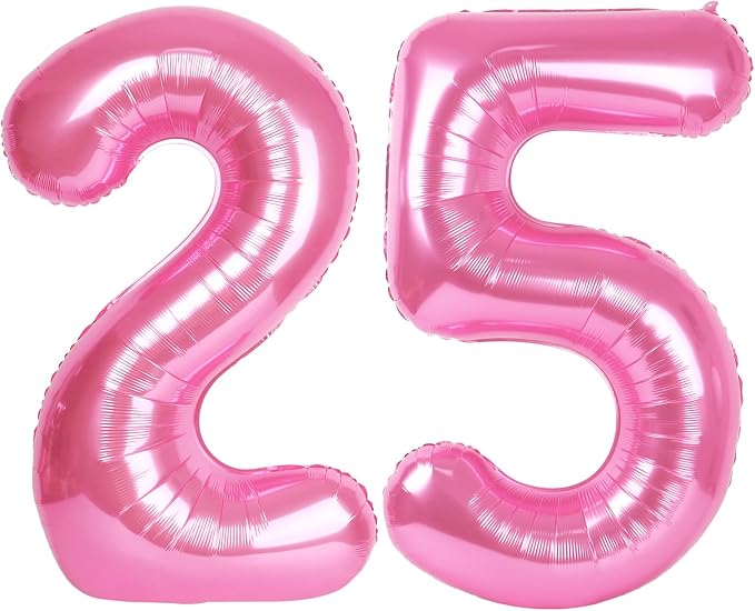 Pink 40 Inch Large Number 25 52 Birthday Balloon, 25 52 Birthday Decorations by Upgesy