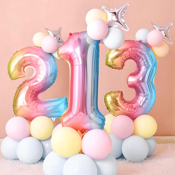 40 Inch Giant Rainbow Number 2 Balloons, Birthday Balloons, Helium Mylar Foil - Image 6