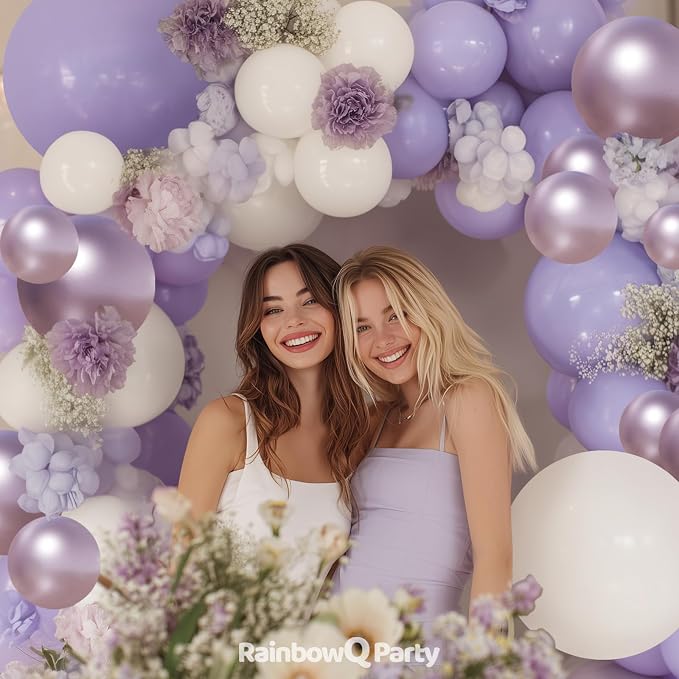 RainbowQ 165 Pcs Light Purple Balloons Arch Kit Different Sizes Garland | - Image 6