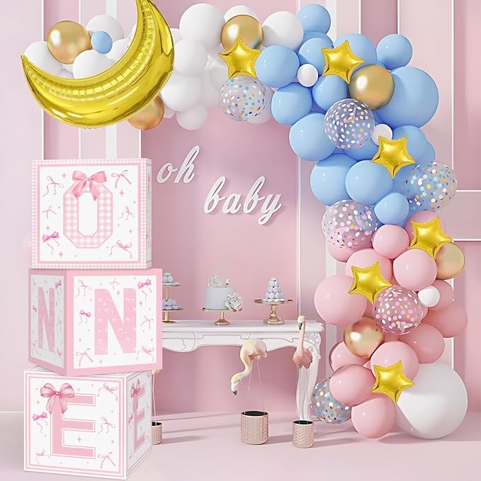 Foxrush Pink Bow First Birthday Decorations - Image 7