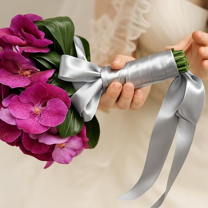 30Yards 1 1/2In Gray Ribbon for Gift Wrapping Birthday Holiday Decor Crafts | - Image 8