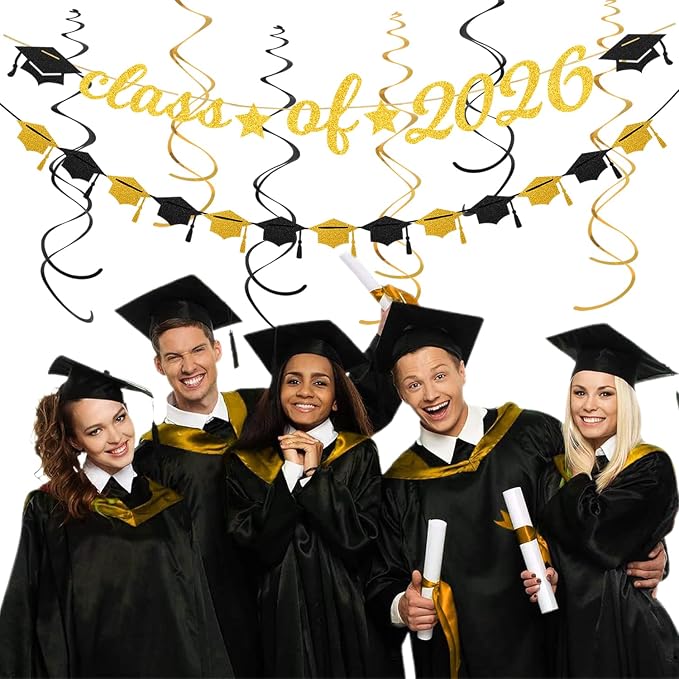 Black Gold Graduation Party-Decorations Garland - Image 7