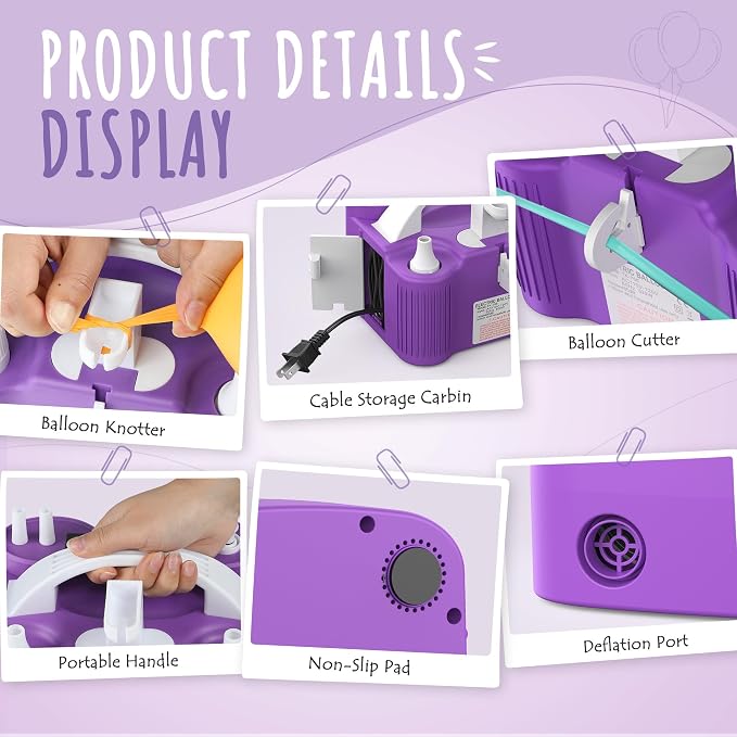 4-in-1 Electric Balloon Pump Triple Nozzles - Image 7