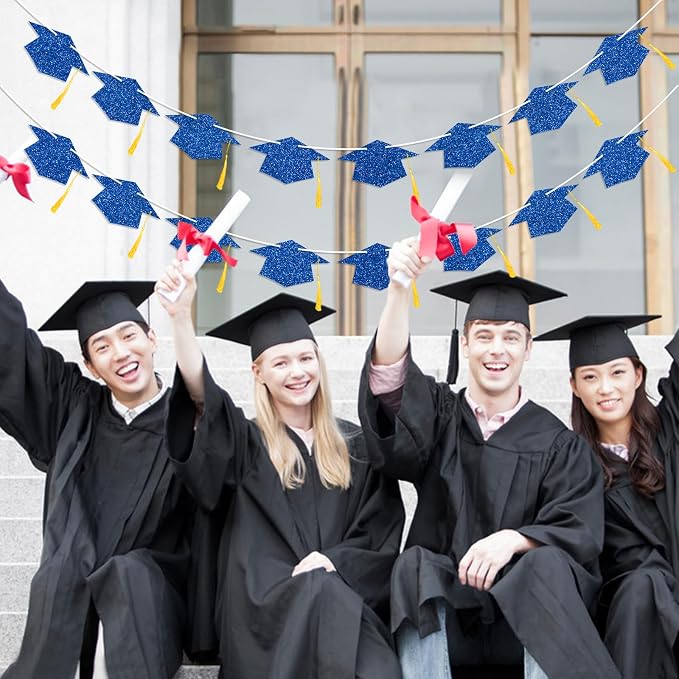 Graduation Decorations Class of 2026 Blue Graduation Cap Banner - Image 6