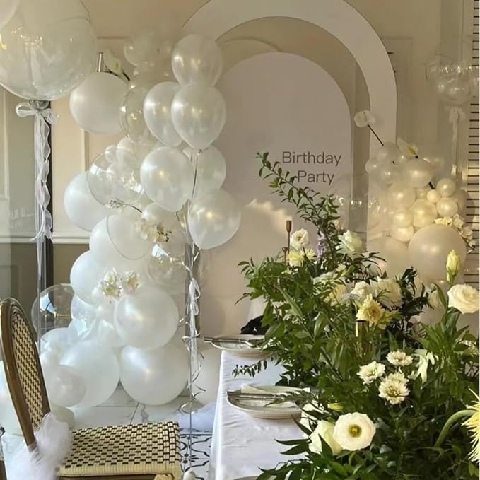 120 Pack Pearl White Balloons, Bright 12 inch Royal White Latex Party Balloons - Image 7