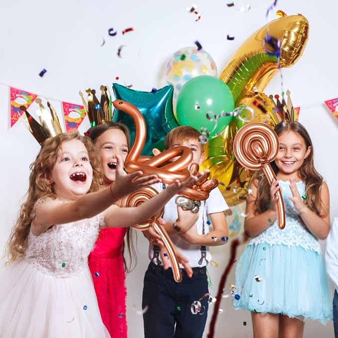 260 Metallic Champagne Gold Long Balloons - Image 7