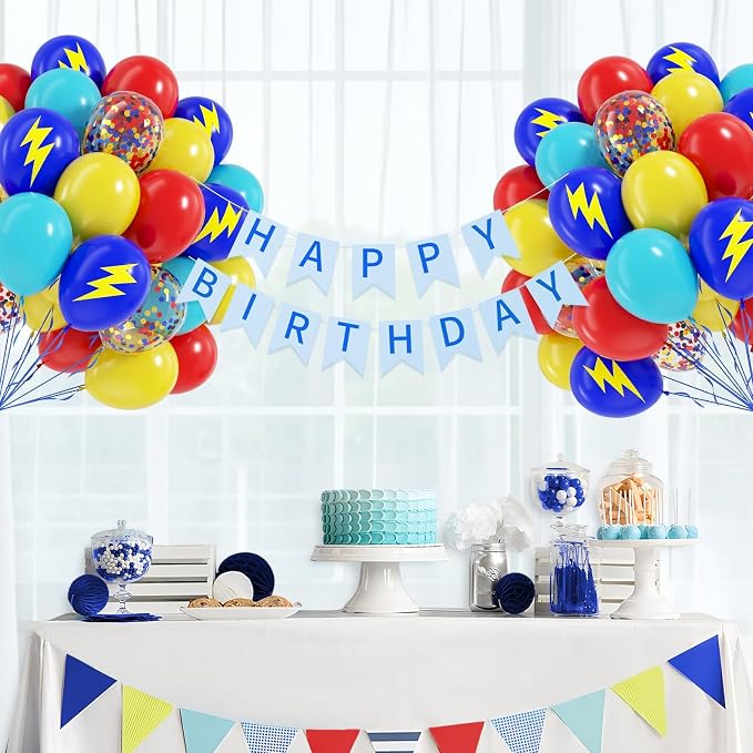 60pcs 12inch Red Yellow and Blue Balloons - Image 8