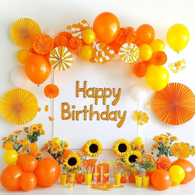 RUBFAC Orange Balloons Arch Kit Different Sizes 18/12/10/5 Inch 129pcs | Burnt - Image 8