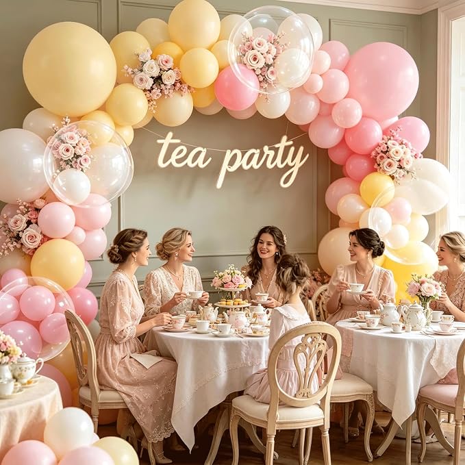 Pink Yellow White Sand Balloons Arch Kit, Party Decor | 128 Pcs Pastel Light - Image 7
