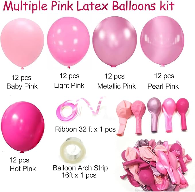 Pink Balloons Metallic Pink Balloon, Baby Shower, Galentines day Decorations - Image 7