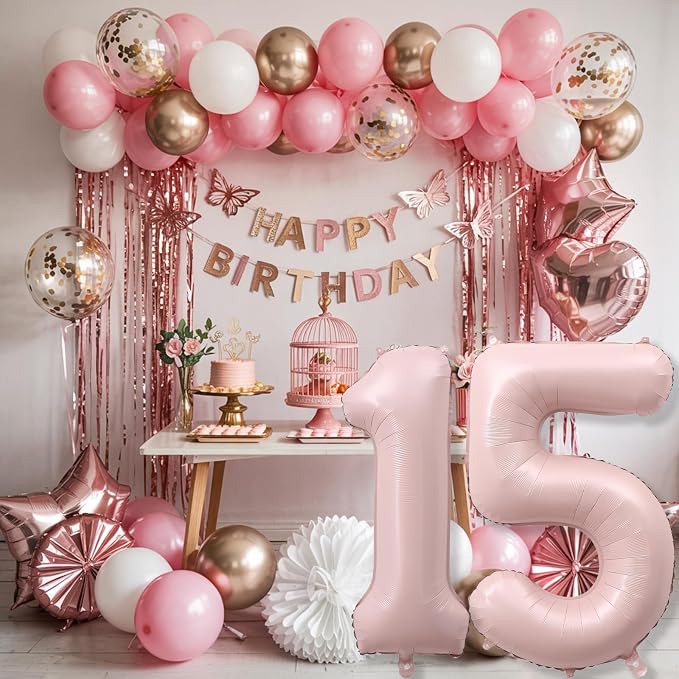Light Pink Sweet 15th Birthday Balloon - Image 7