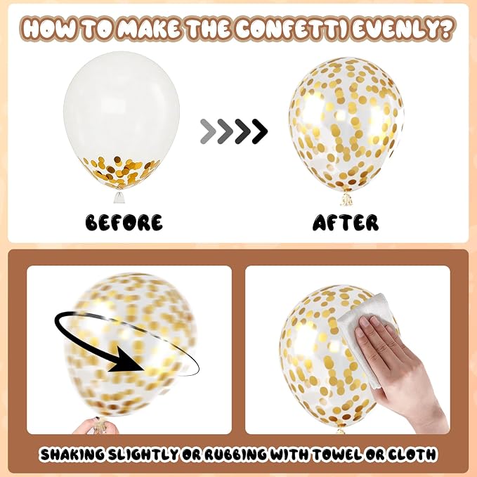 Brown and Gold Balloons, 12 Inch Double Stuffed Brown Apricot Balloons Gold - Image 8
