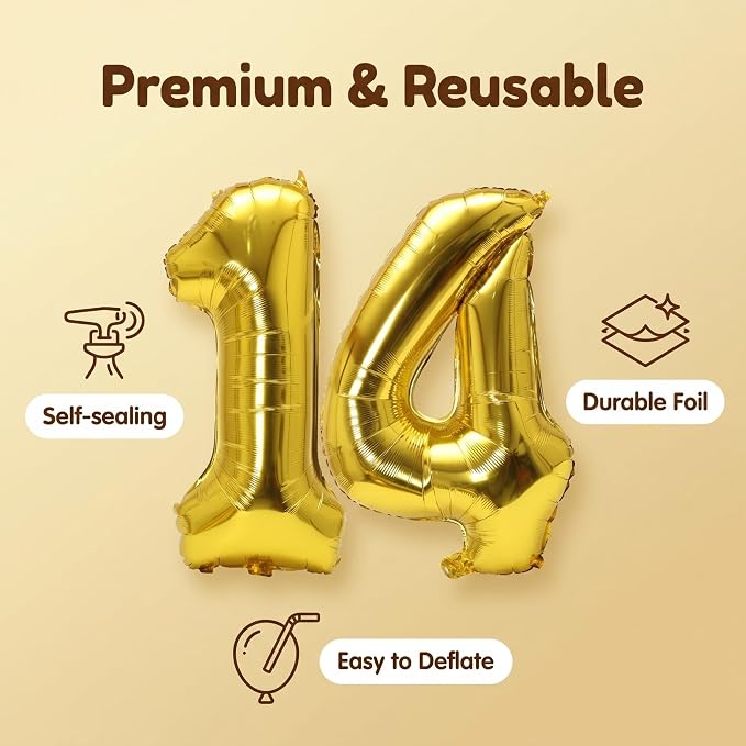 Number 14 Balloon Foil Mylar Balloons - Image 7