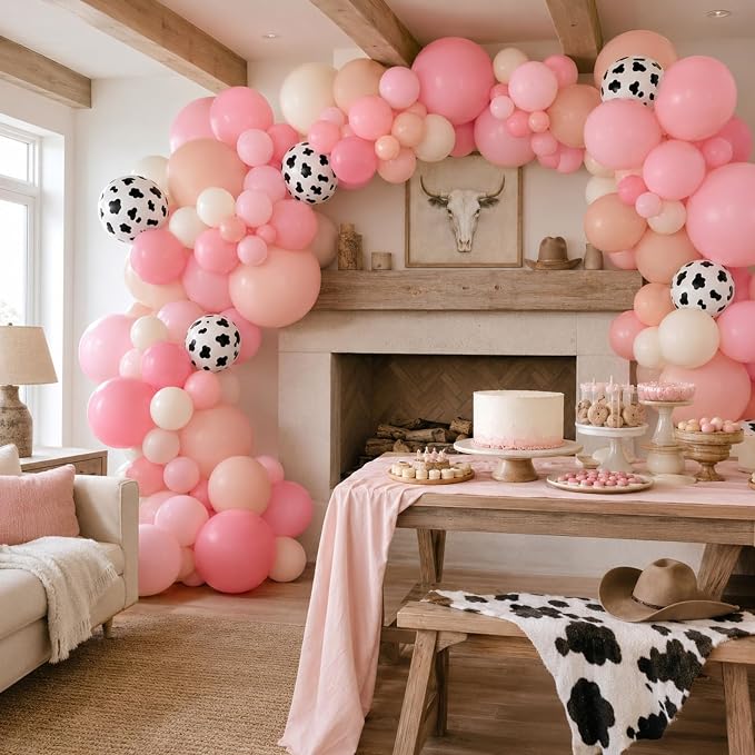 Pink Cow Print Balloons, Cow Balloons 50pcs 12 Inch Pastel Pink Macaron Pink - Image 7