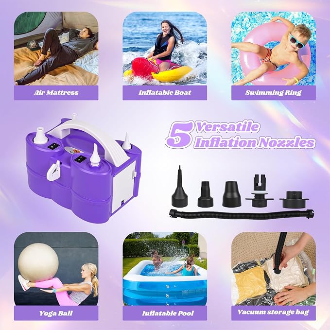 Electric Balloon Pump, Portable Electric Balloon Blower Machine Balloon Air - Image 7