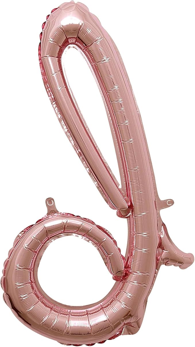 Rose Gold Script Letter "d" Shaped Foil Balloon by AmscanPartySupplies