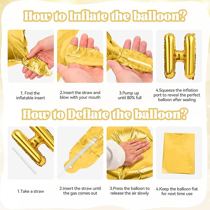40 Inch Gold HOME Balloons, Large Gold Letter Foil Balloon - Image 9