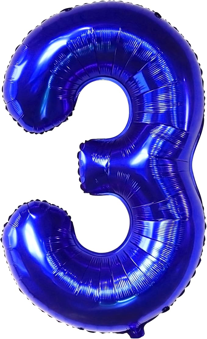 KatchOn Royal Blue Number 3 Balloon 40 Inch, Birthday Decorations - Image 8