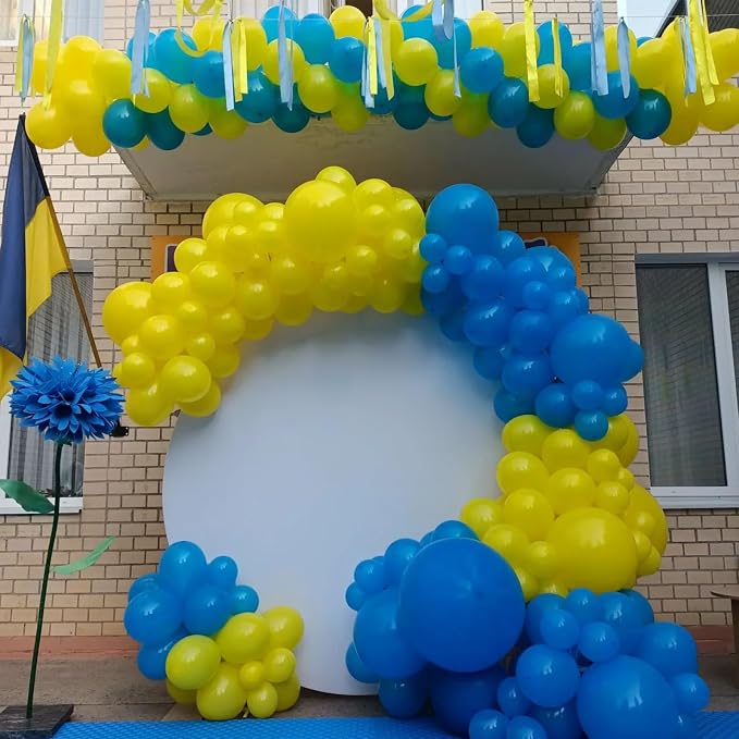 Yellow Blue Balloons, 12 Inches Blue Yellow White Balloons - Image 8