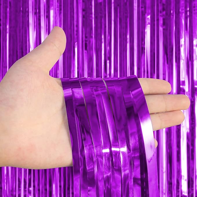2 Pack Fringe Curtains Foil Shiny Fringe Backdrop Tinsel Door Streamers Foil - Image 7