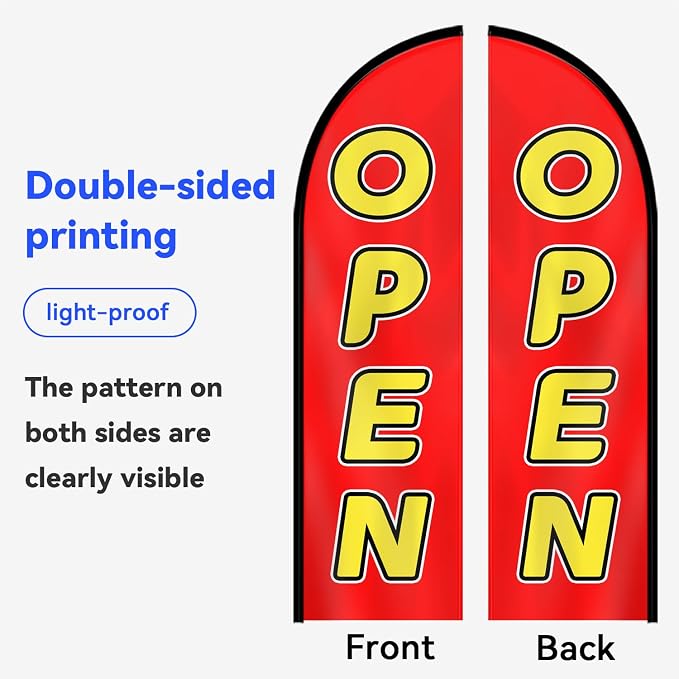 1PC Double-Sided OPEN Feather Flag - Image 9