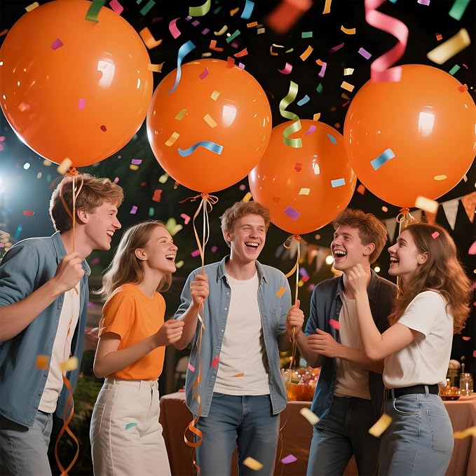 Orange Big Balloons 32pcs, 18 Inch Large Latex Giant Heavy Duty Balloons - Image 8