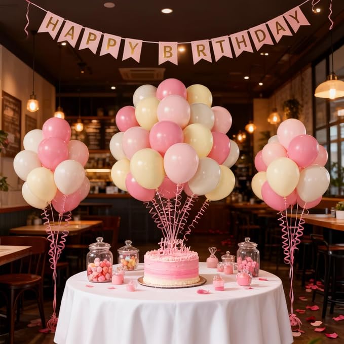 Pink and Yellow Balloons for Bee Bear Themed Baby Shower Decorations | 60Pcs - Image 7