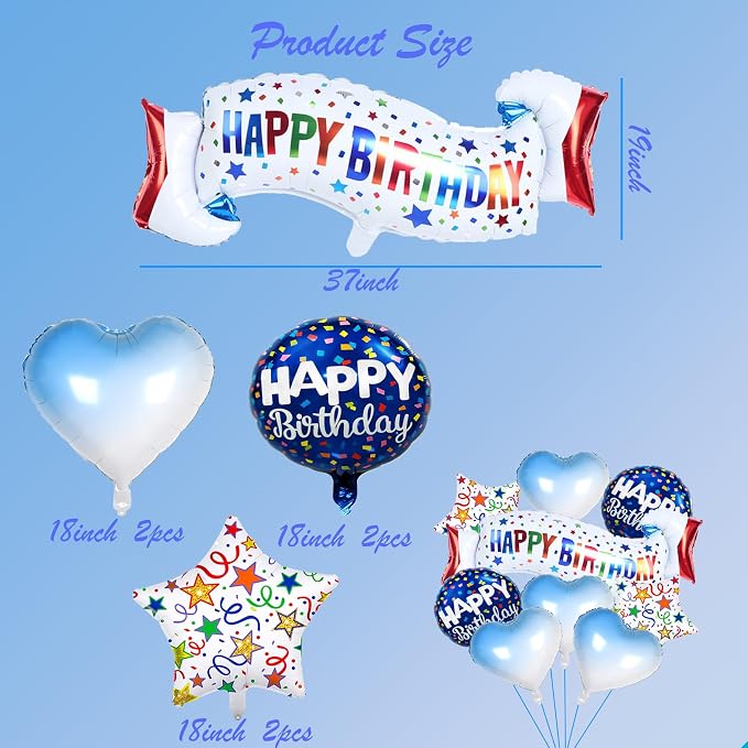 Birthday Decoration Set Colorful Happy Birthday Banner Balloon - Image 2