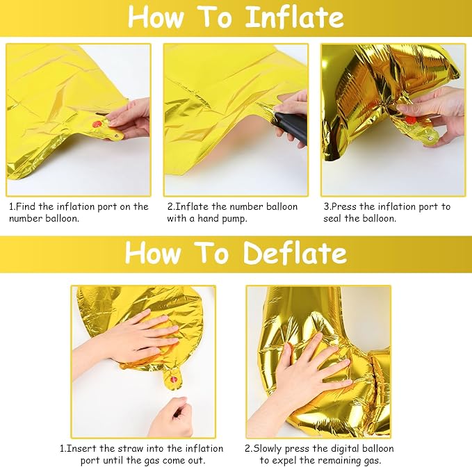 Gold Number 17 Mylar Foil Balloons, 40 Inch Giant Gold 17th Birthday Balloons - Image 7