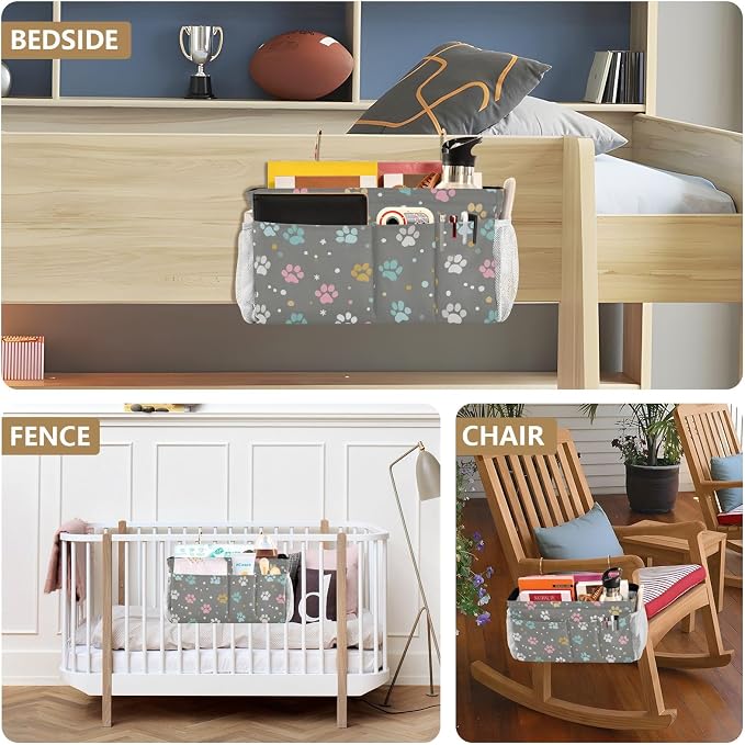 Bedside Caddy Hanging Bunk Bed Caddy Bed Organizer Hanging Pocket - Image 8