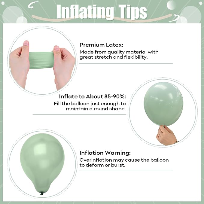 Pink and Green Balloons, 12 Inch Sage Green Pink Sand White Balloons - Image 8