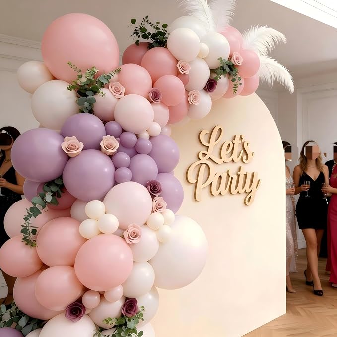 Pink Purple White Balloon Garland Arch Kit 143Pcs Lavender Light Pastel Purple - Image 7