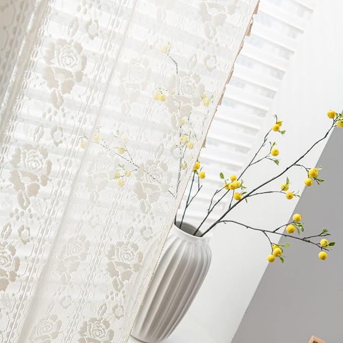 Sutuo Home Boho Sheer Curtains for Nursery Bedroom Kitchen, Bohemian Lace - Image 8