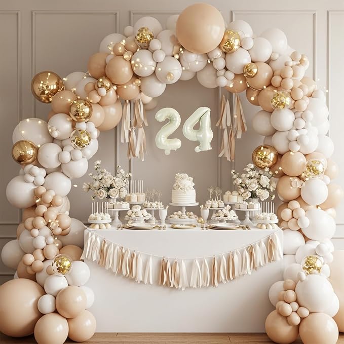 TONIFUL 20Pcs Number Balloon 2 Set 16 Inch Cream White 0-9 Numbers Balloons | - Image 6