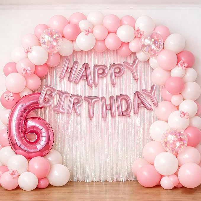 Pink Happy Birthday Balloons Banner, 16 Inch Pink Letters Aluminum Foil Balloon - Image 8