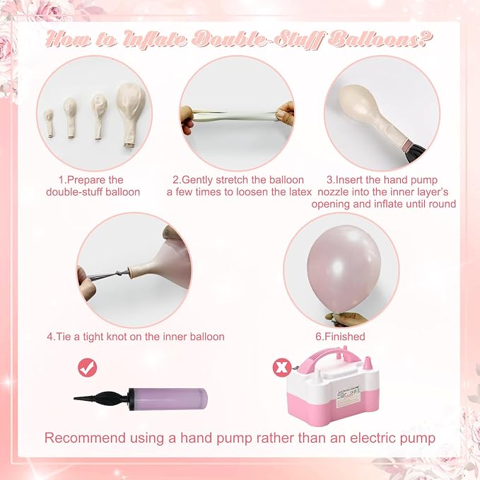 CROSSFINGERS Pearl Dusty Pink Balloon Garland Arch Kit Wedding Decorations | - Image 8