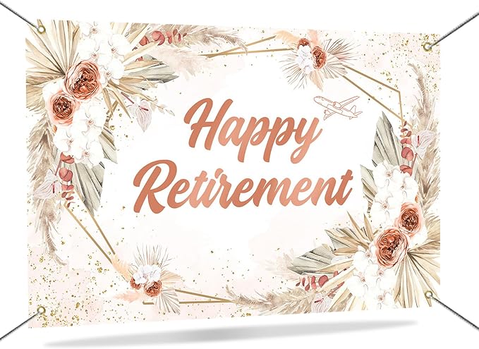 Mocsicka Happy Retirement Banner Backdrop Decorations - Image 7