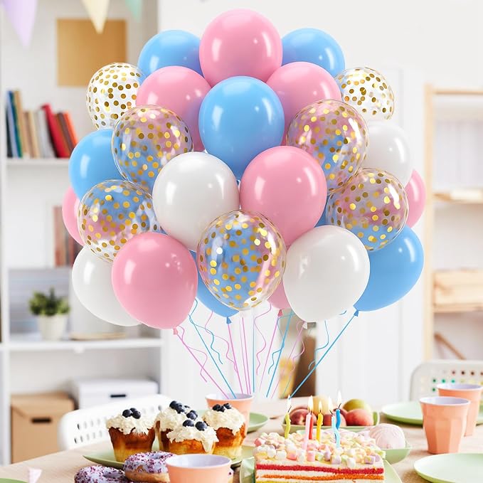 Patimate Gender Reveal Pink and Blue Balloons Set - Image 9