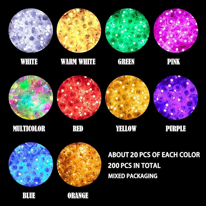 Aogist 200Pcs 10-Colors Balloon Lights - Image 6