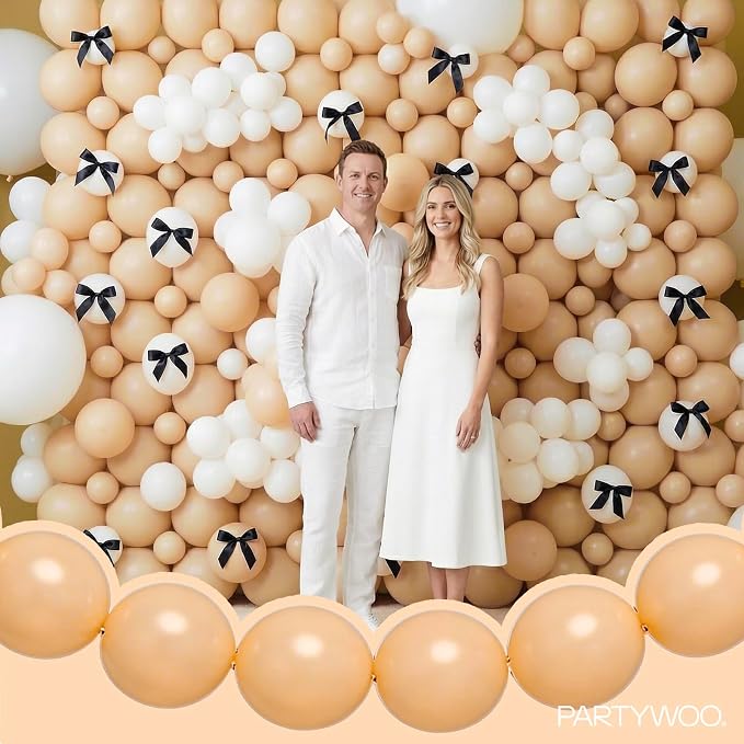 PartyWoo Nude Linking Balloons 100pcs 12 Inch Beige Tan Link Balloons | - Image 8